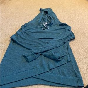 Sleepwear hoodie with criss-cross hem